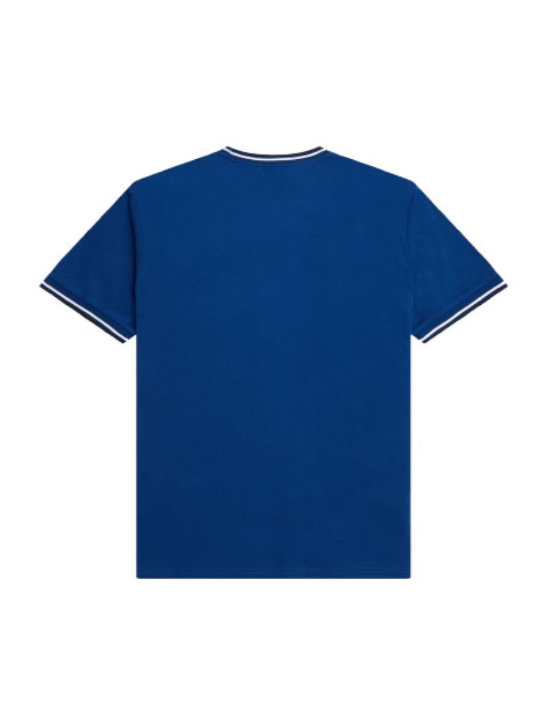 Camiseta Fred Perry azulon con ribetes