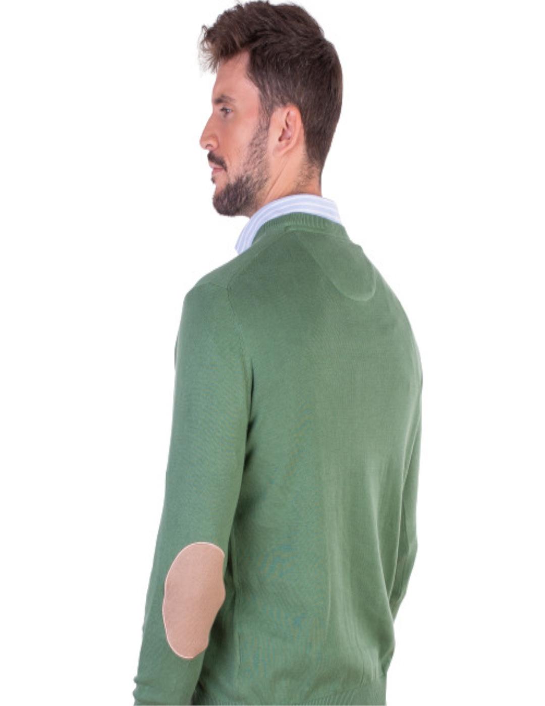 Jersey La Vespita cuello redondo con codera verde