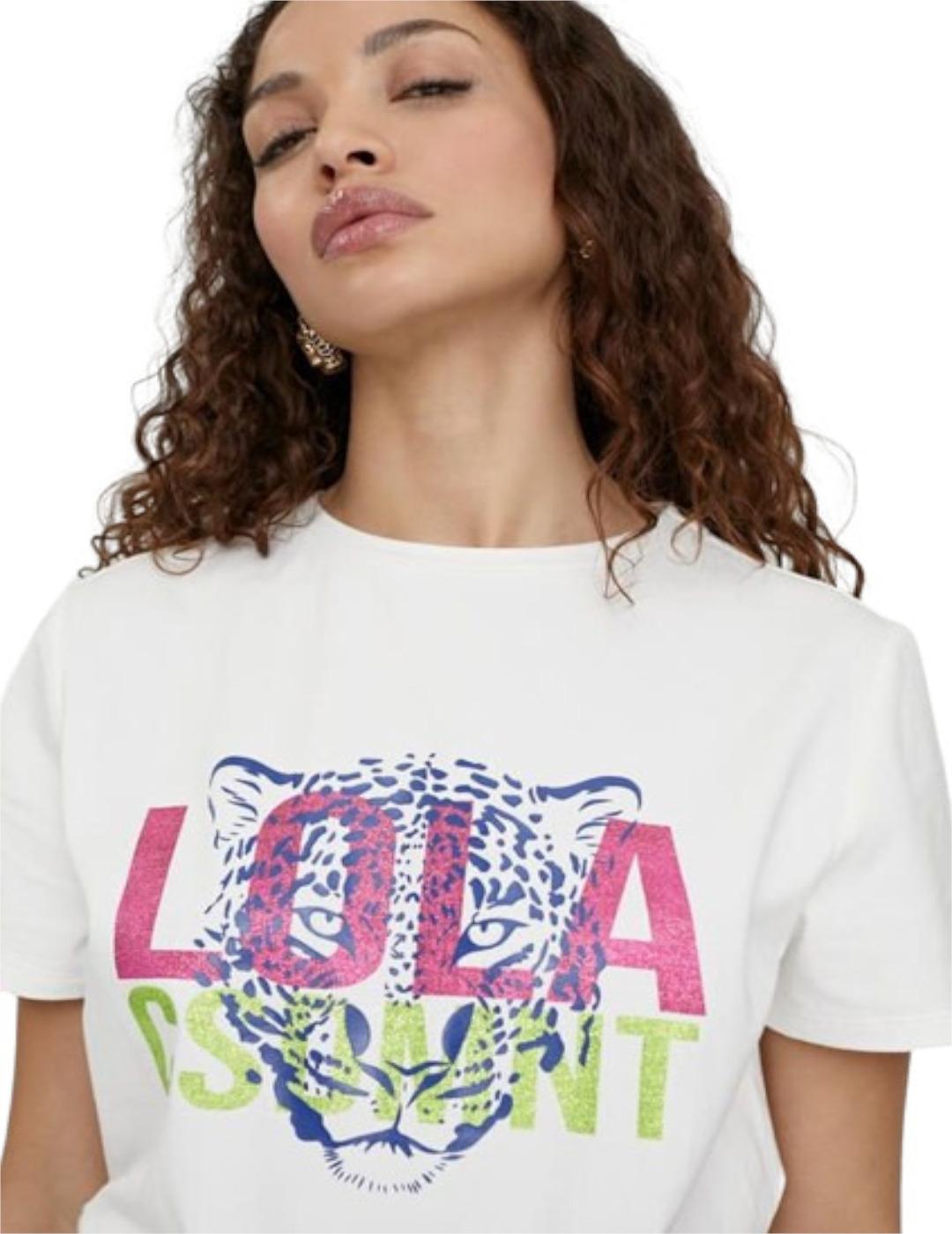 Camiseta Lola Casademunt tigre blanco-rosa
